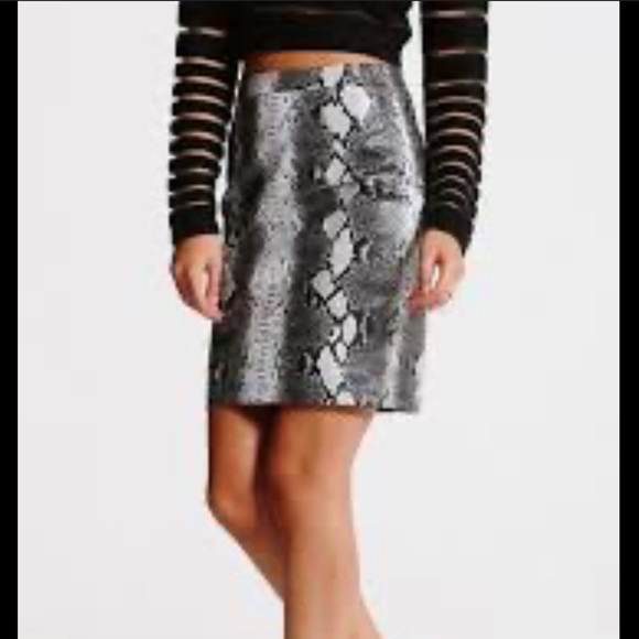 Grey Faux Leather Skirt - Picture 2 of 7